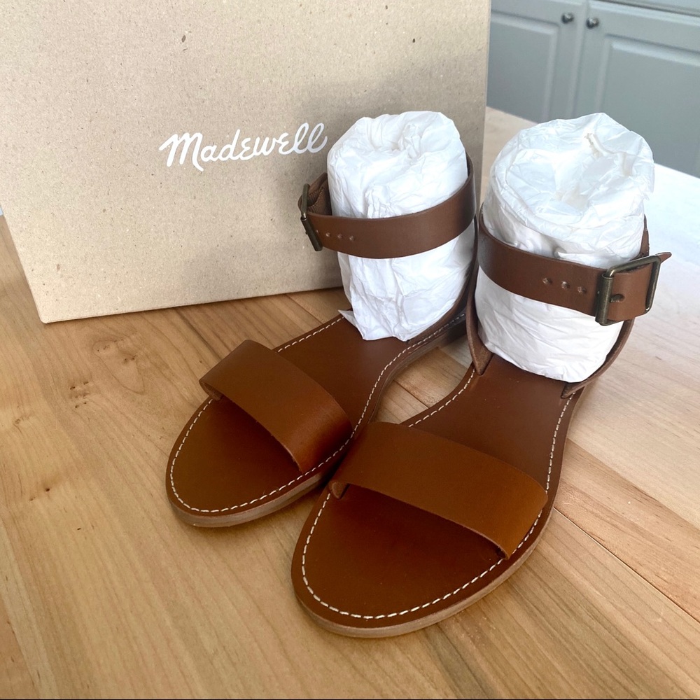 Madewell Brown Ankle Strap Boardwalk Sandals 8.5